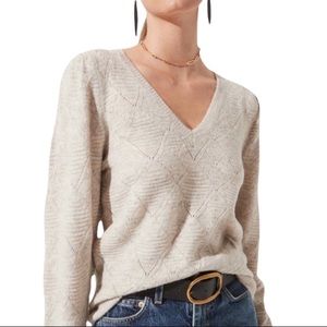 NWOT ASTR The Label Pointelle Sweater in Oatmeal